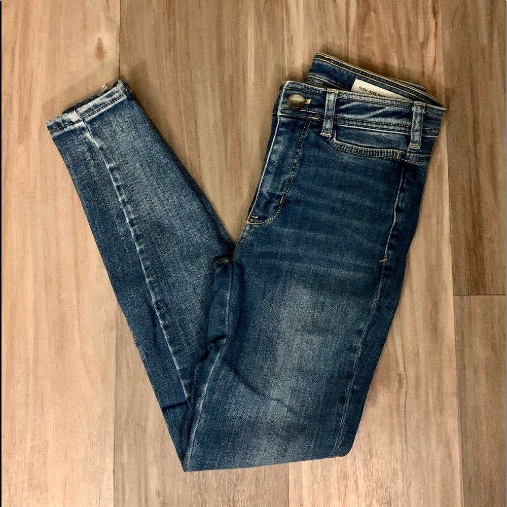 Pilcro & The Letterpress High Rise Skinny Jeans w/ Zipper Ankle Size 25